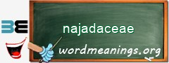 WordMeaning blackboard for najadaceae